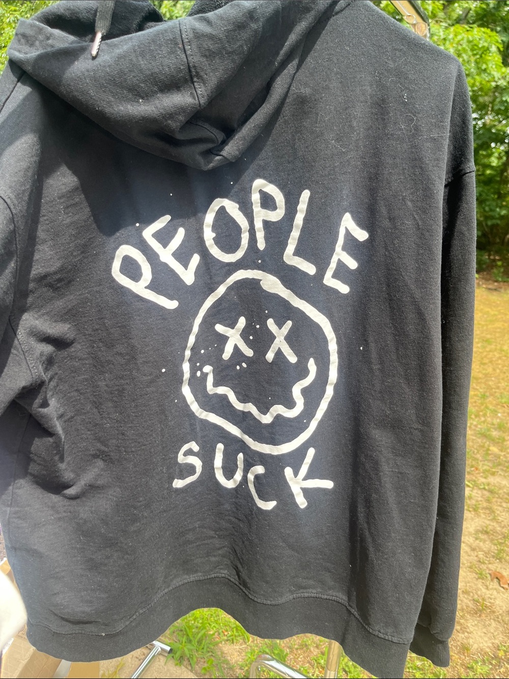 Black Graphic Hoodie "People Suck" - Unbranded